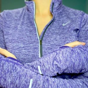 EUC Nike Purple Heathered Quarter Zip Pullover- S